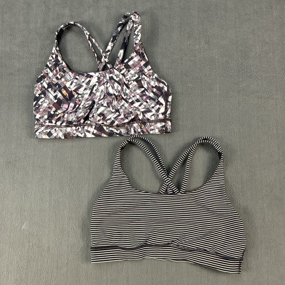 Lululemon Energy Sports Bra 8 (Bundle Of 2) Strappy Crossback Longline Yoga Gym